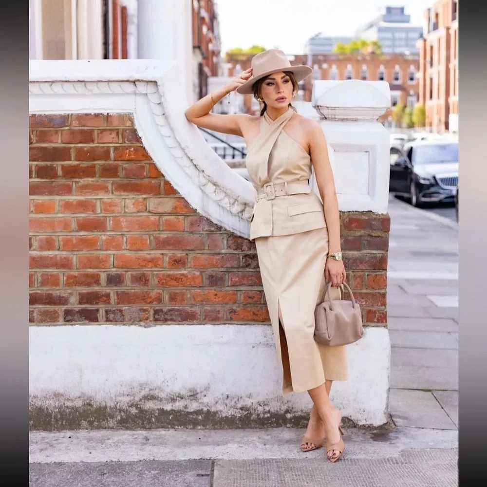 ZARA CROSSOVER BELTED MIDI DRESS - Picture 10 of 16